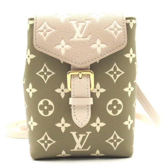 Louis Vuitton Tiny Rucksack Backpack Bag Embossed Leather Monogram Khaki Beige - Picture 1 of 8